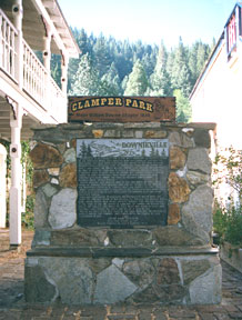 Zumwalt plaque in Clamper Park. Downieville, California.