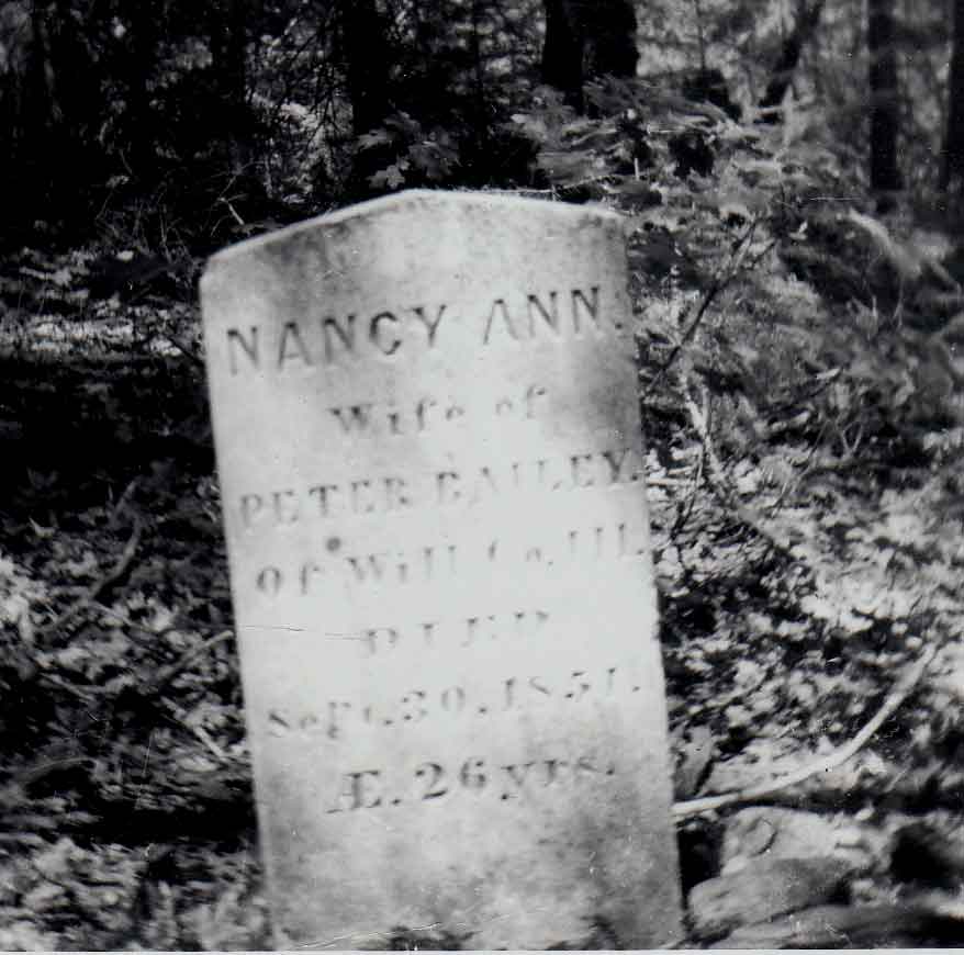 Nancy Ann Bailey's headstone.