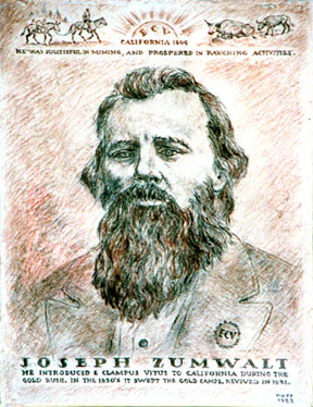 [ Joseph Zumwalt plaque. Murphys, California. ]